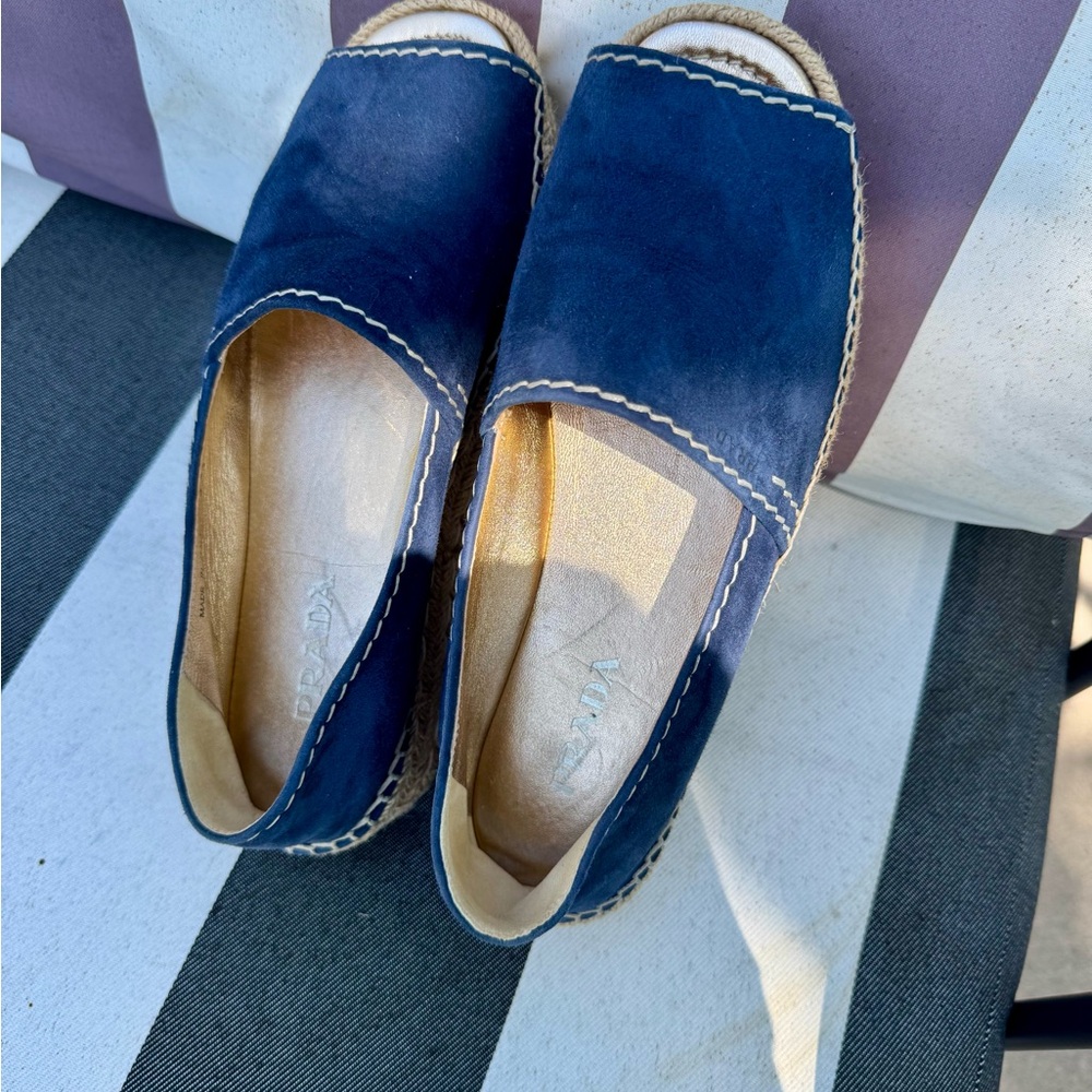 Prada Blue Espadrilles made in Italy